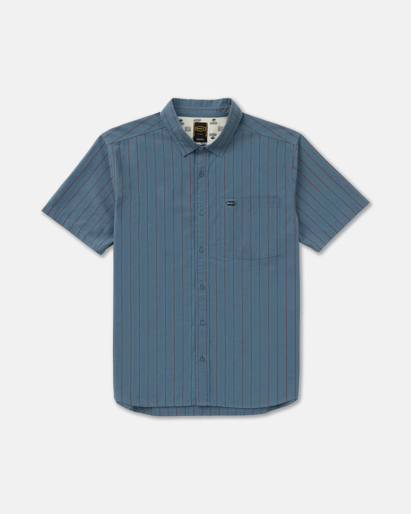 Load image into Gallery viewer, RVCA Dayshift Workwear Stripe Short Sleeve Shirt