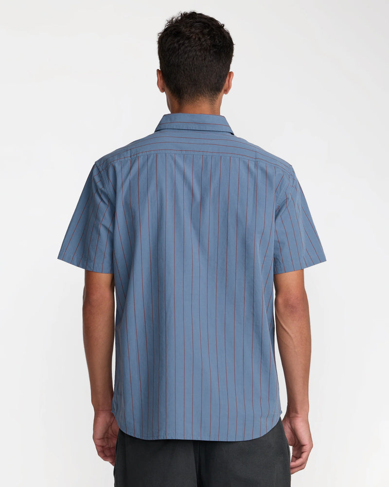 Load image into Gallery viewer, RVCA Dayshift Workwear Stripe Short Sleeve Shirt