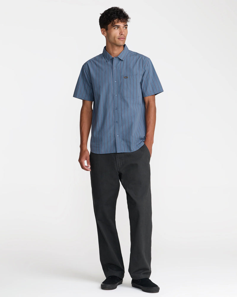 Load image into Gallery viewer, RVCA Dayshift Workwear Stripe Short Sleeve Shirt