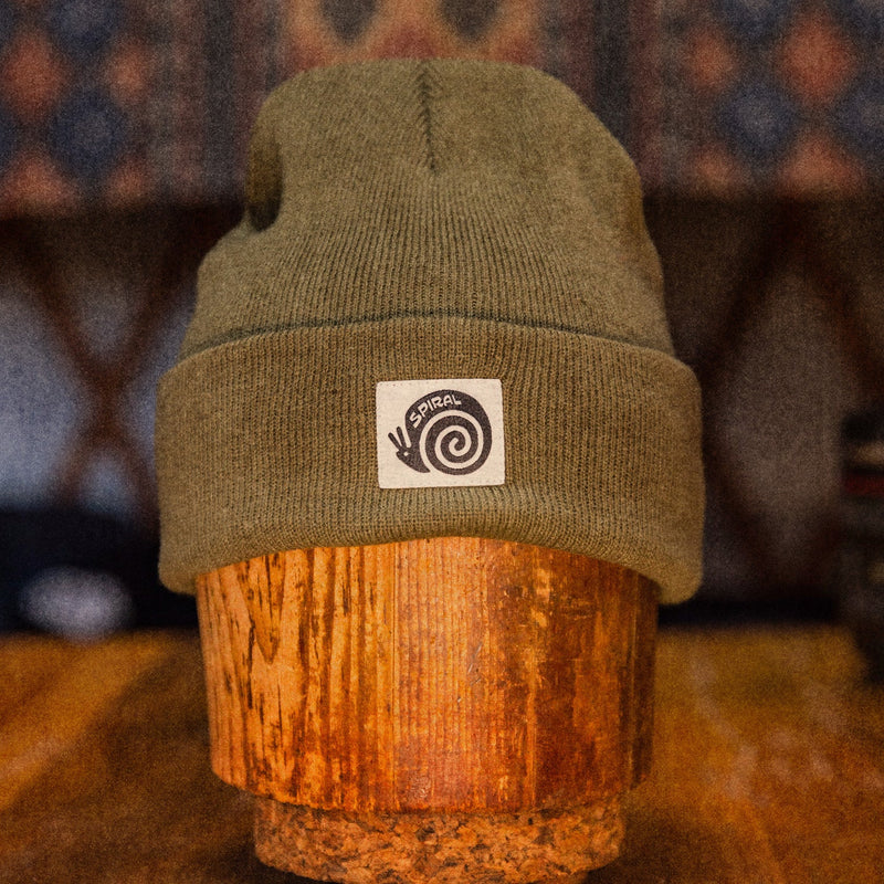 Load image into Gallery viewer, Spiral Wax Co. Brain Beanie Olive