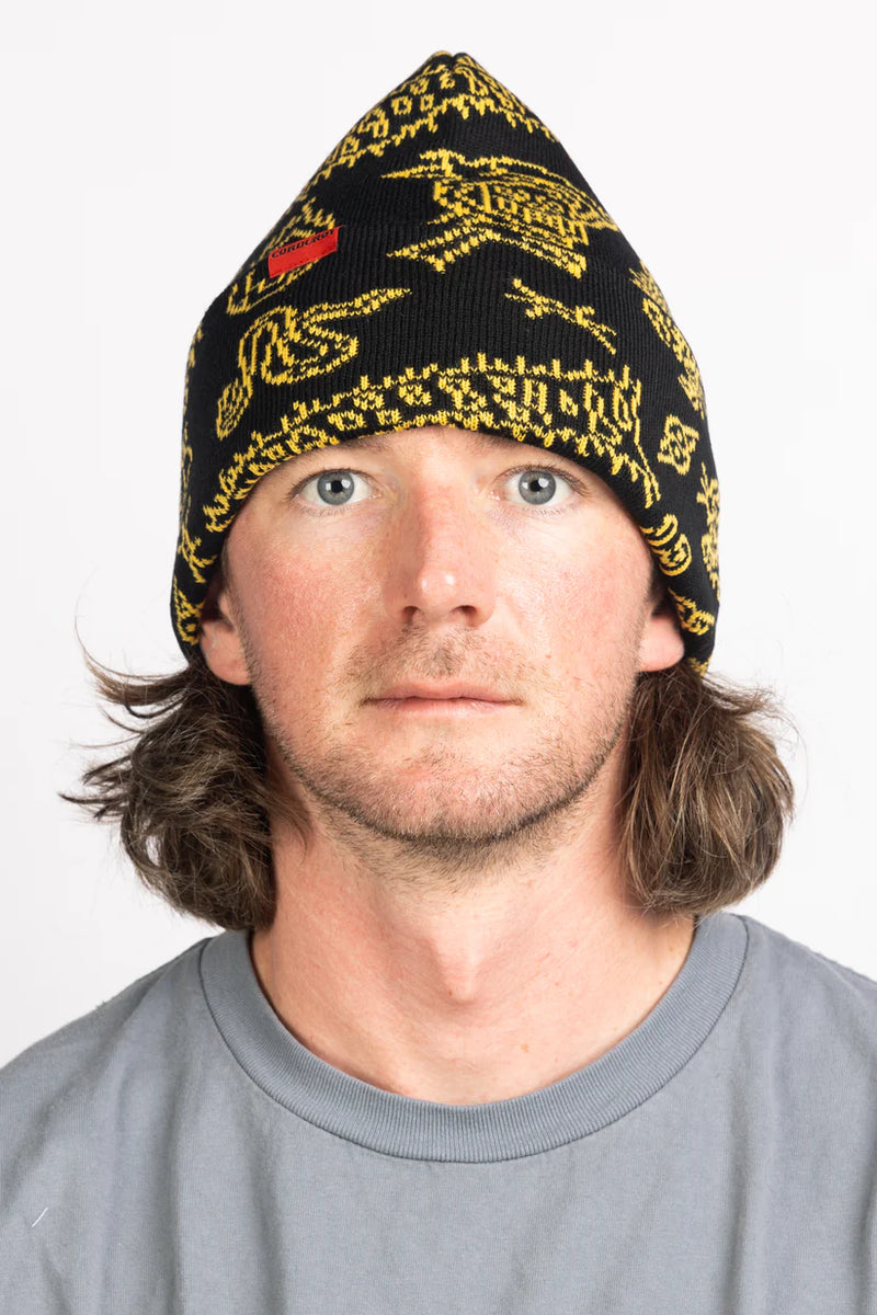 Load image into Gallery viewer, Corduroy Flash Black Beanie
