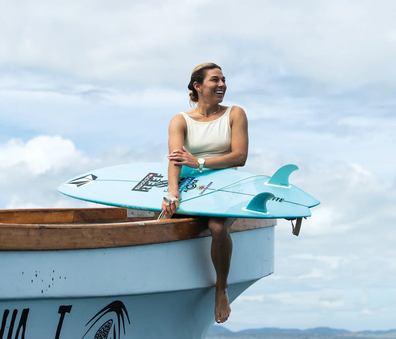 Load image into Gallery viewer, Futures Fins Coco Ho Fiberglass Twin + 1 Blue Fin Set