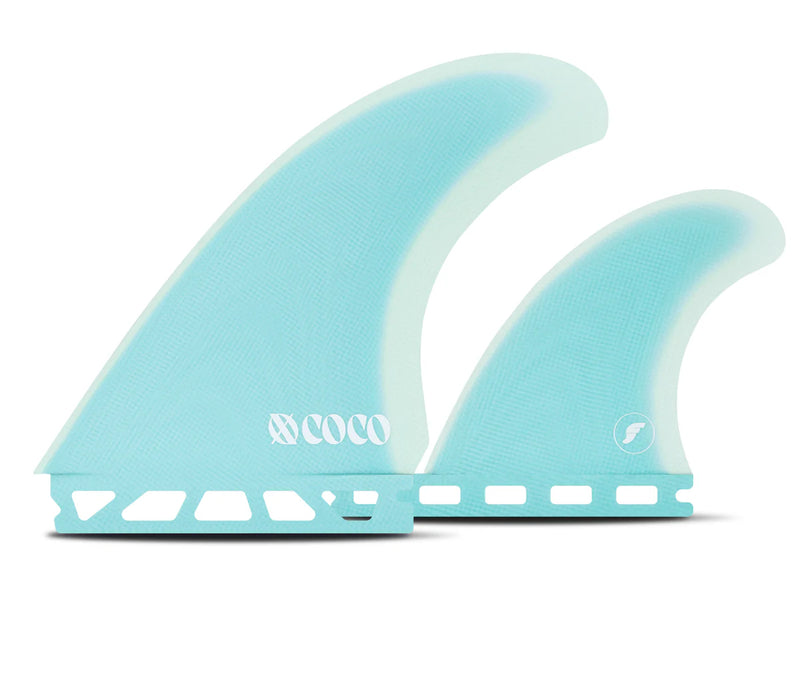 Load image into Gallery viewer, Futures Fins Coco Ho Fiberglass Twin + 1 Blue Fin Set
