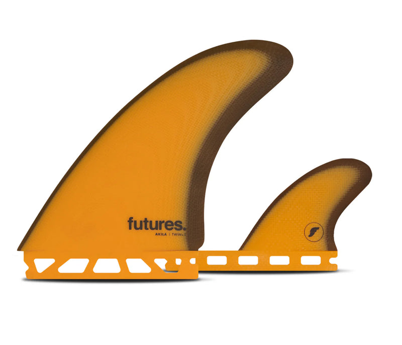 Load image into Gallery viewer, Futures Fins Akila Aipa Fiberglass Twin+1 Orange/Brown