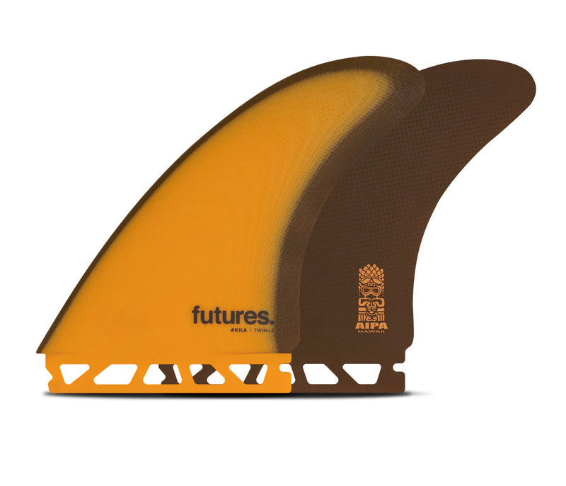 Load image into Gallery viewer, Futures Fins Akila Aipa Fiberglass Twin+1 Orange/Brown