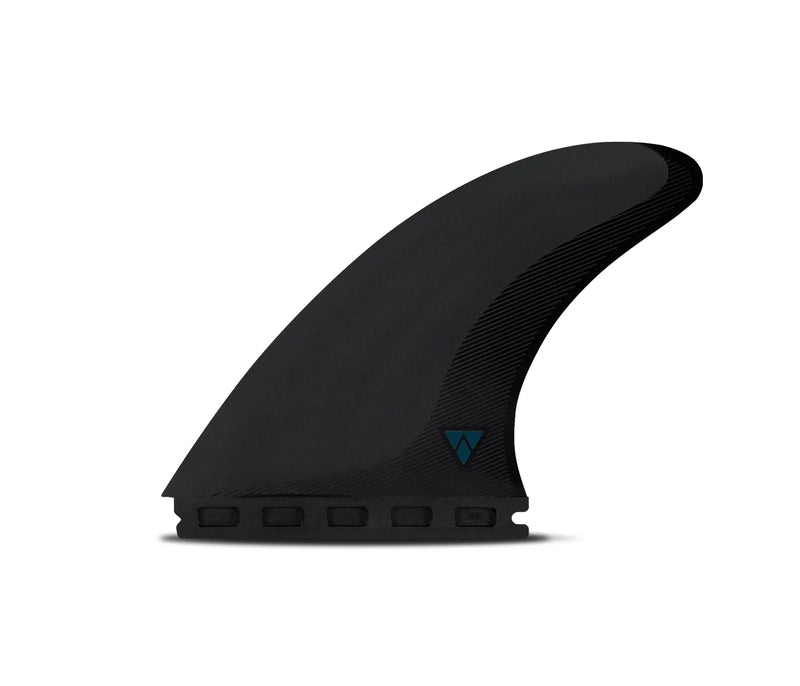 Load image into Gallery viewer, Futures Fins AM2 Alpha Carbon/Teal Blue Tri Fin Set