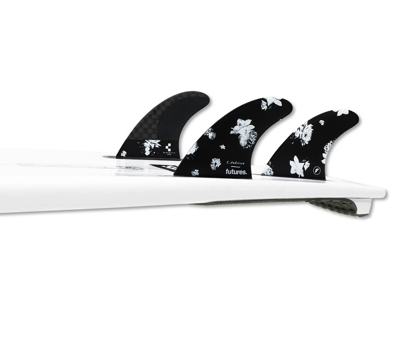 Load image into Gallery viewer, Futures Fins Ando Blackstix Thruster Set Large