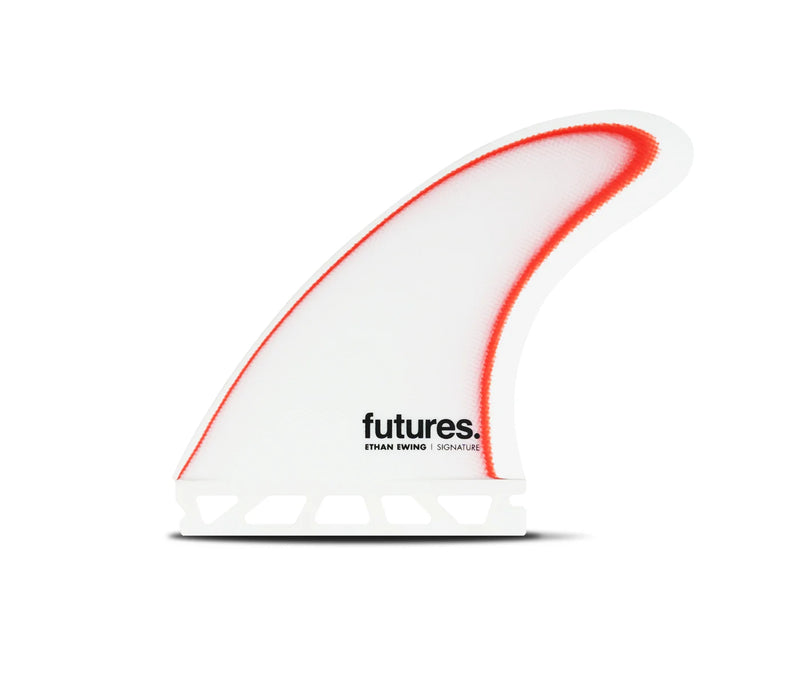 Load image into Gallery viewer, Futures Fins Ethan Ewing Fiberglass Large White/Red Tri Fin Set