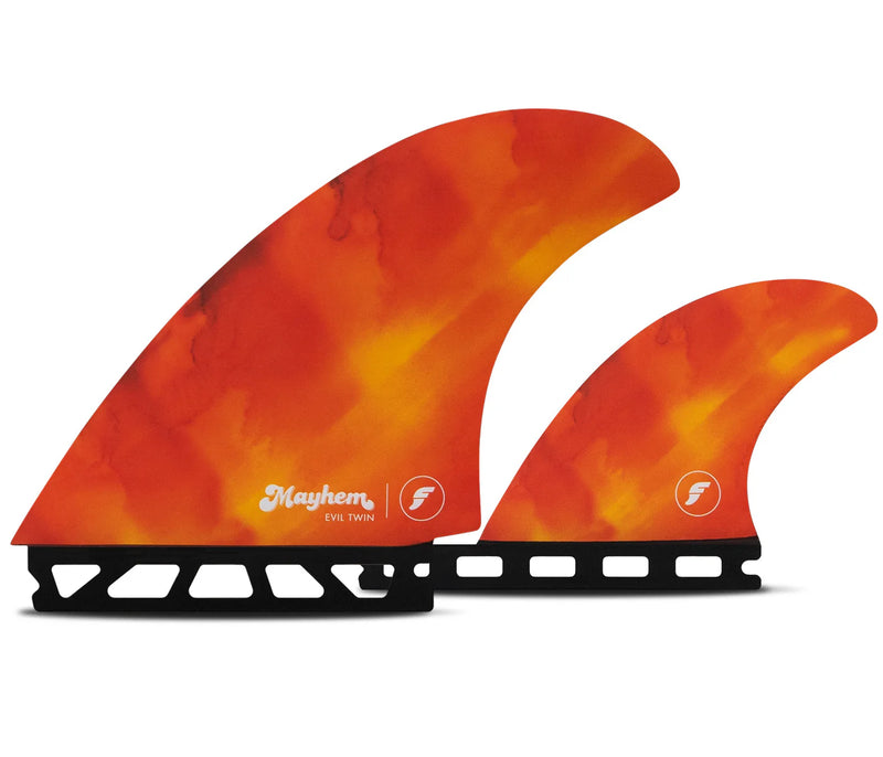 Load image into Gallery viewer, Futures Fins Mayhem Evil Twin + 1 HC Surf Fin Set Medium