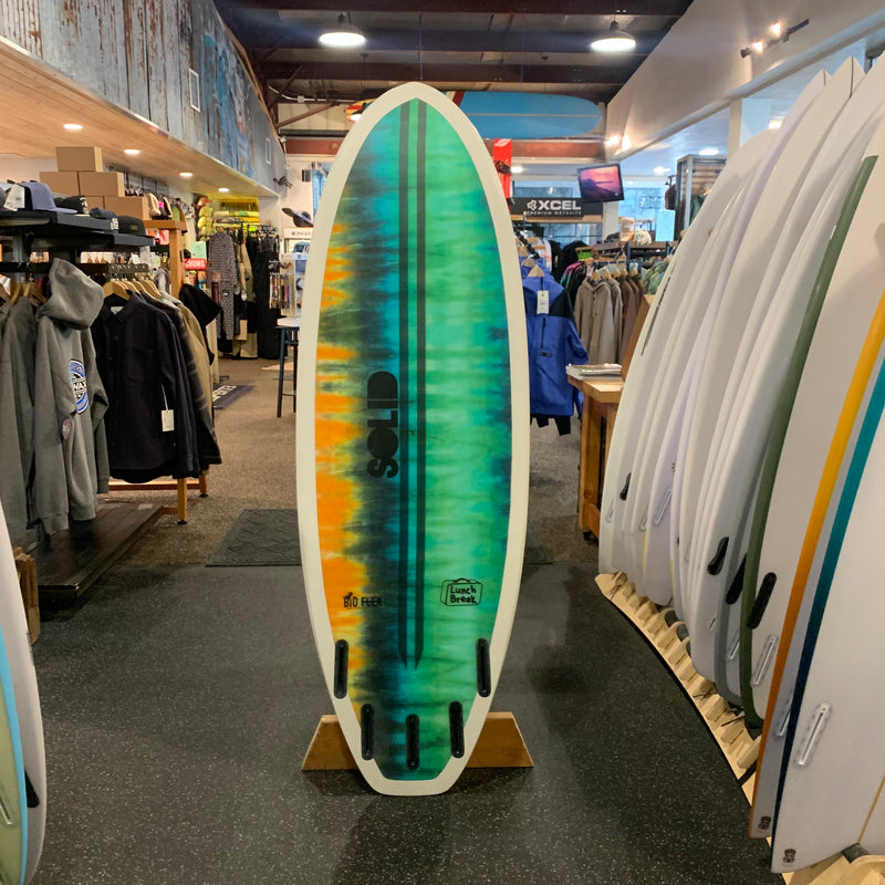 Load image into Gallery viewer, Solid Lunch Break 5'8 Bio Flex Epoxy with Tye Dye bottom tint