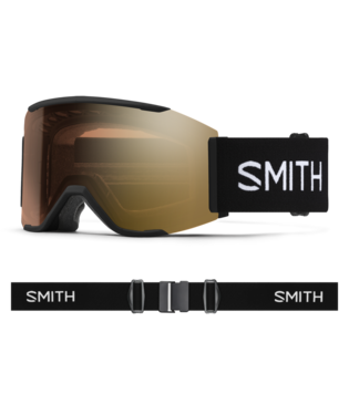 Load image into Gallery viewer, Smith Squad MAG Snow Goggle - Black | ChromaPop Pro Photochromic Gold Mirror Lens