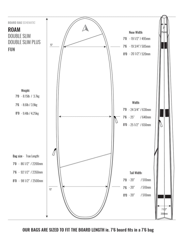 Load image into Gallery viewer, Roam Tech Short Double Slim Surfboard Bag