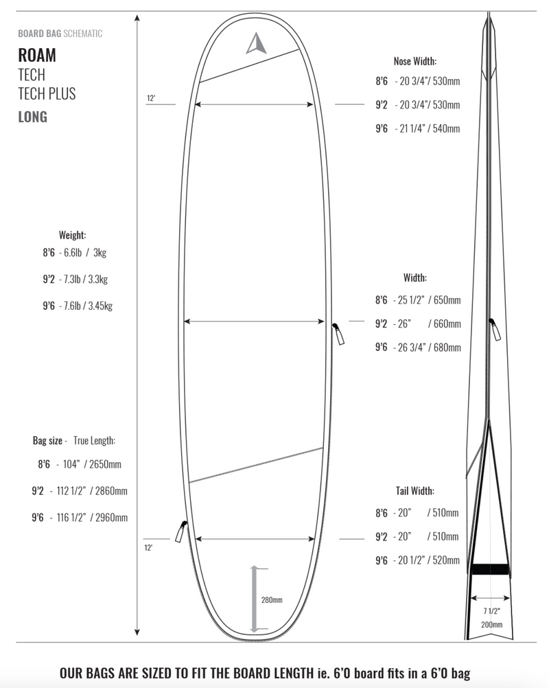 Load image into Gallery viewer, Roam Tech 9'2 Long Surfboard Bag
