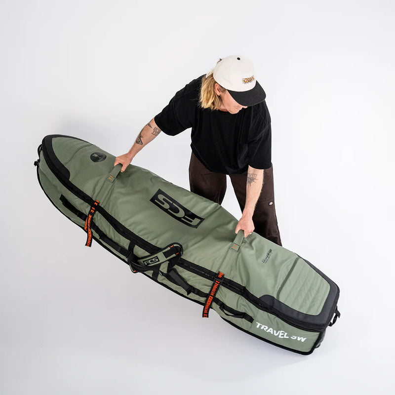 Load image into Gallery viewer, FCS Travel 3 Shortboard/Fish Wheelie Surfboard Bag