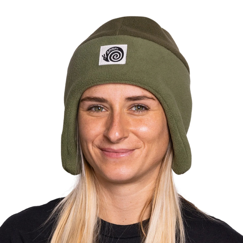 Load image into Gallery viewer, Spiral Wax Co. Valhalla Fleece Earflap Olive