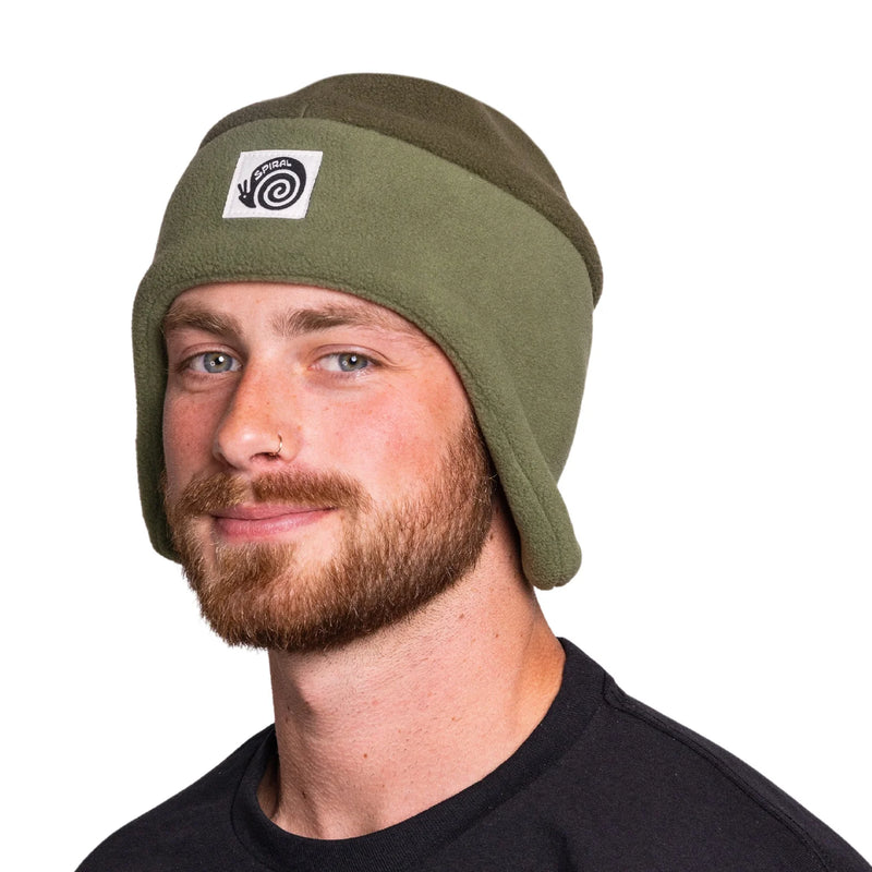 Load image into Gallery viewer, Spiral Wax Co. Valhalla Fleece Earflap Olive