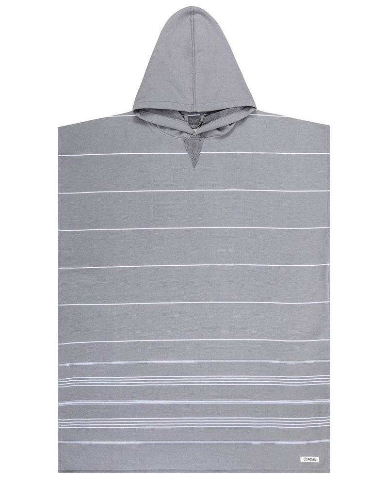 Load image into Gallery viewer, Sand Cloud Classic Stripe Hooded Poncho Grey