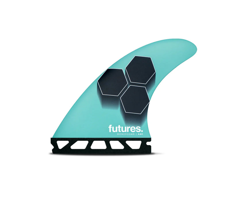 Load image into Gallery viewer, Futures Fins AM1 Honeycomb Medium Teal/Navy Tri Fin Set
