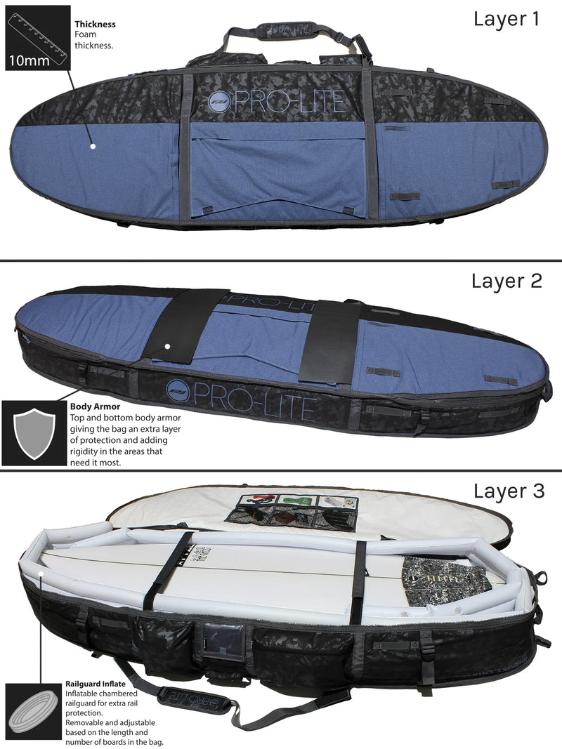 Load image into Gallery viewer, Pro-Lite Armored Coffin 3-4 Surfboard Bag