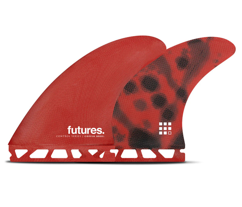 Load image into Gallery viewer, Future Fins COFFIN BROS Control Medium Red Tri Fin Set