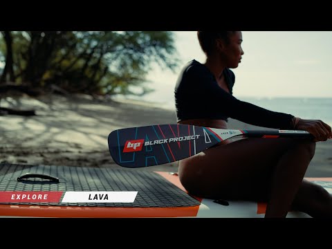 Load and play video in Gallery viewer, Black Project Lava 2-Piece Adjustable SUP Paddle