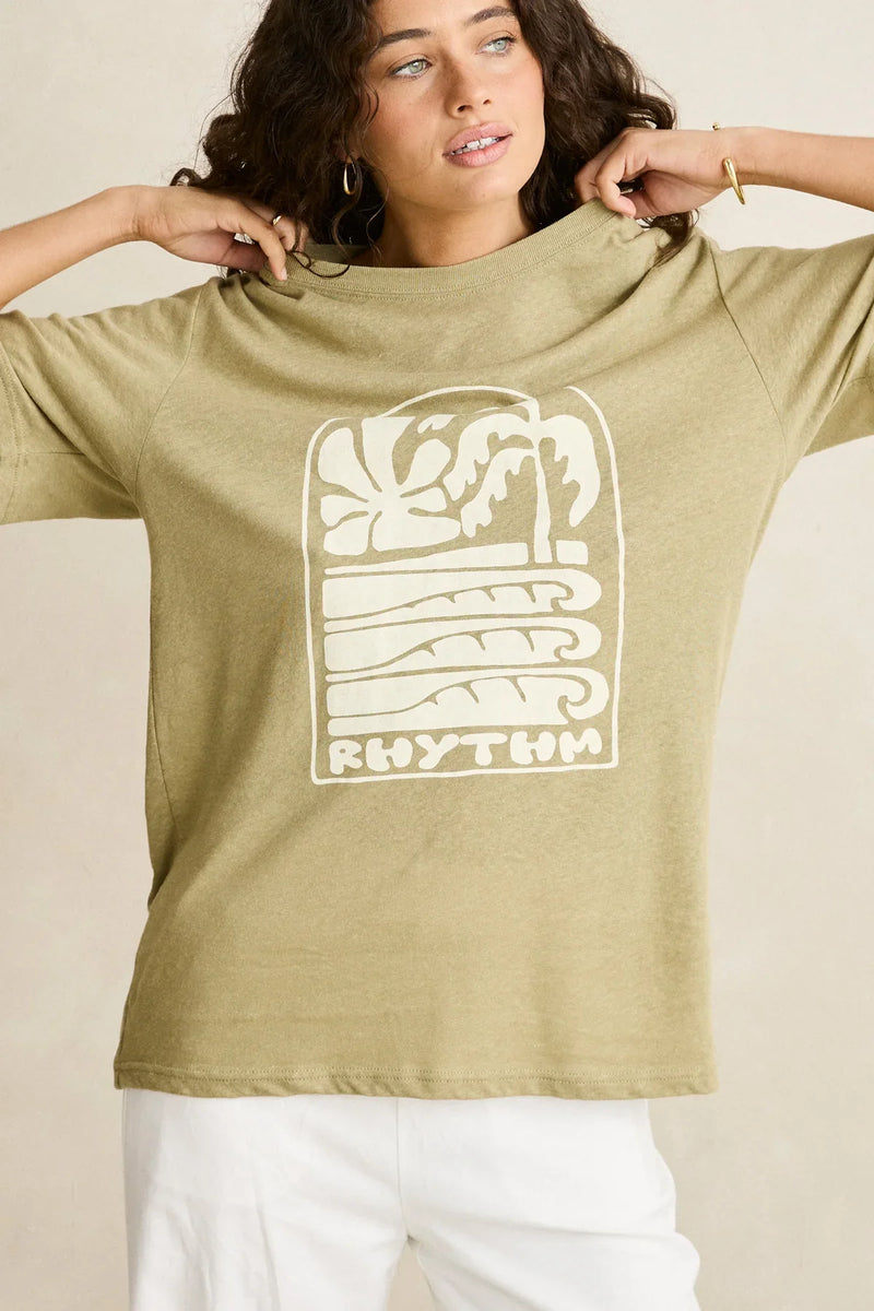 Load image into Gallery viewer, Rhythm Palm and Sun Oversized T-Shirt