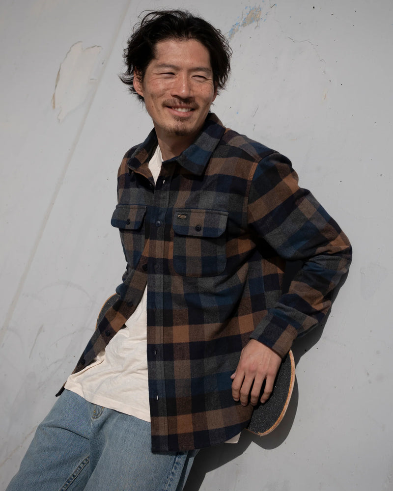 Load image into Gallery viewer, RVCA Dayshift Blanket Flannel Long Sleeve Shirt
