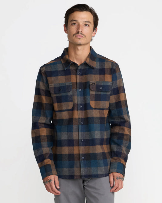 RVCA Dayshift Blanket Flannel Long Sleeve Shirt