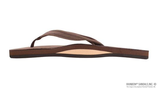 Rainbow Sandals Women's Single Layer Premier Leather Arch Support and 1/2" Narrow Strap