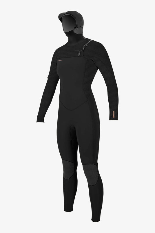 O'Neill Women's Hyperfreak 5/4+ Chest Zip Hooded Full Wetsuit