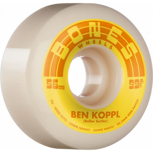 Bones Pro STF Skateboard Wheels Kopl Rollersurfer 56mm 99a