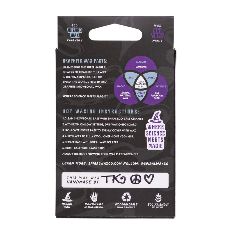 Load image into Gallery viewer, Spiral Wax Co. Dark Wizard Graphite Snowboard Wax
