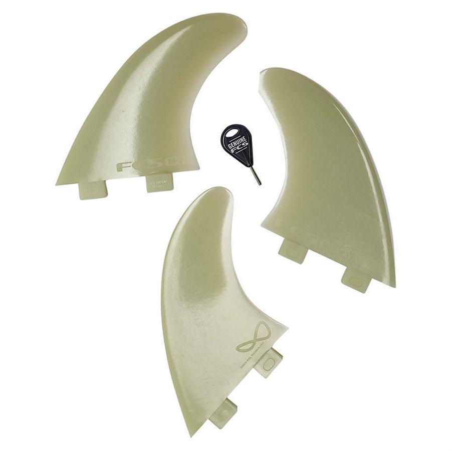 Tri Swim FCS M7 Natural Glass Flex Tri Fin Set - Large Size