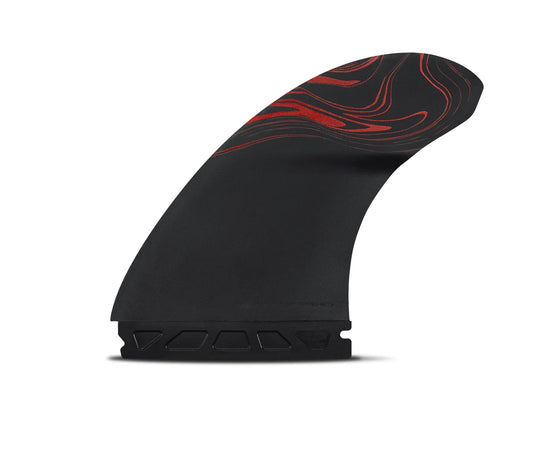 Futures Fins Reverse 3/2 Twin + 1 Alpha/Carbon - Red Surf Fin Set