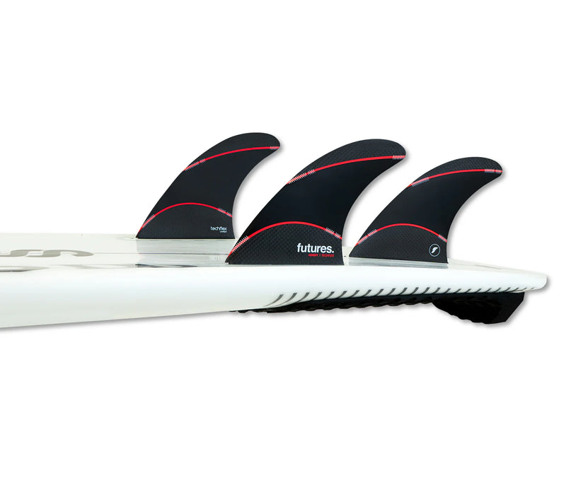 Load image into Gallery viewer, Futures Fins JORDY Techflex TRI LARGE BLK/RED
