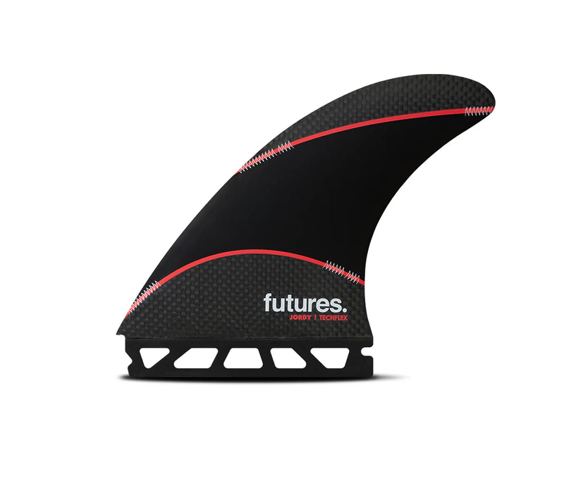 Load image into Gallery viewer, Futures Fins JORDY Techflex TRI LARGE BLK/RED
