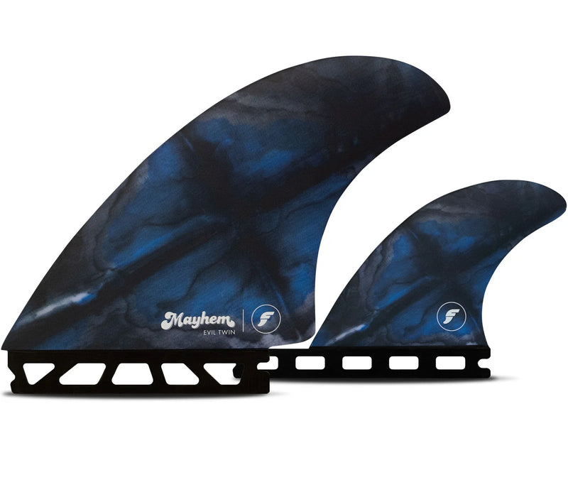 Load image into Gallery viewer, Futures Fins Mayhem Evil Twin + 1 HC Surf Fin Set Large
