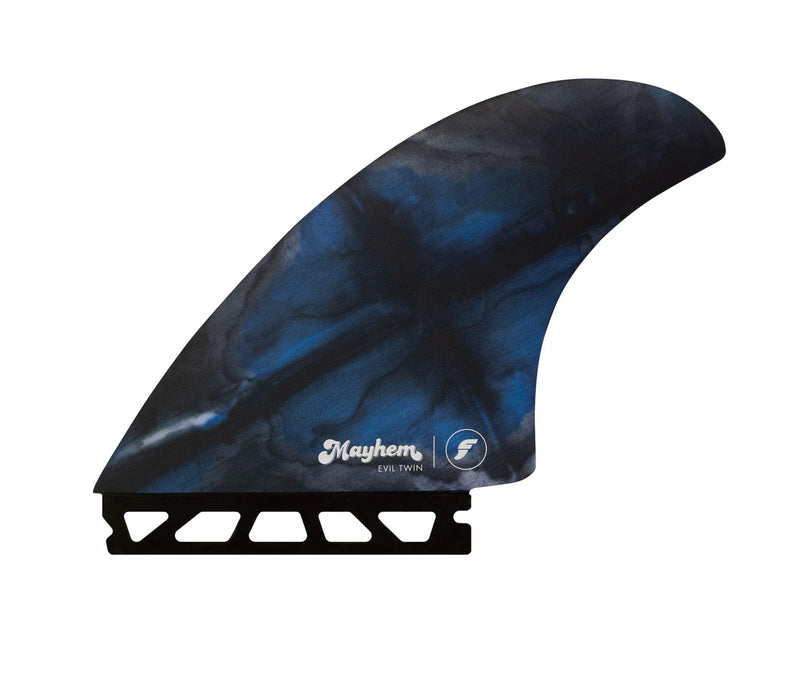 Load image into Gallery viewer, Futures Fins Mayhem Evil Twin + 1 Honeycomb Large Blue/Black Surf Fin Set
