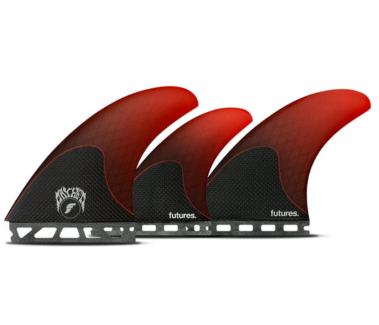 Futures Fins MAYHEM 3.0 - 5 FIN Honeycomb/Carbon L RED
