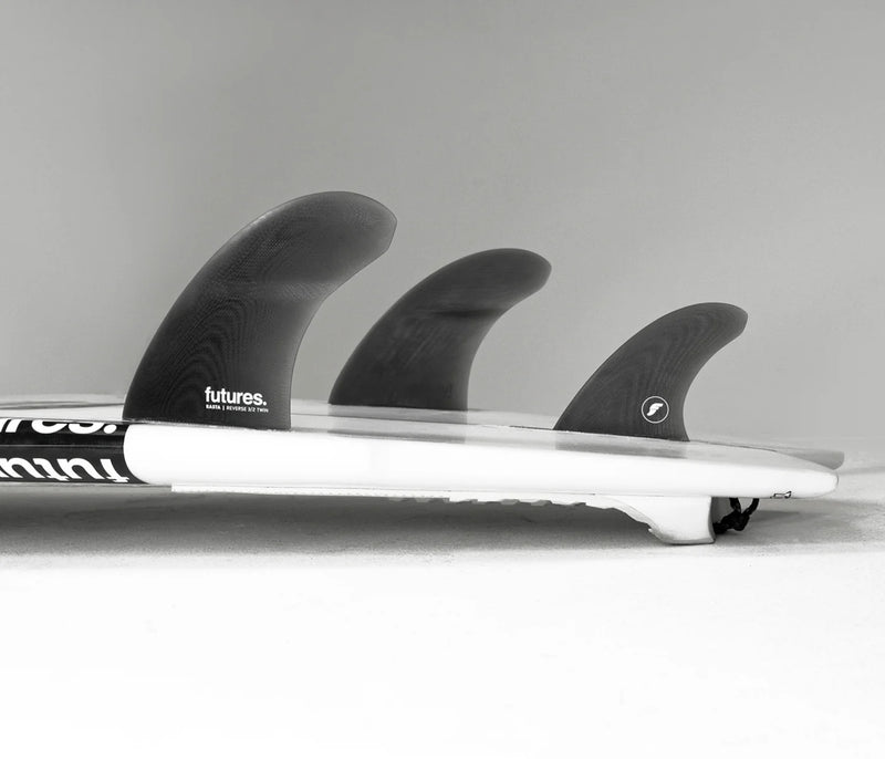Load image into Gallery viewer, Futures Fins Rasta Reverse 3/2 Twin + 1 Fiberglass Fin Set
