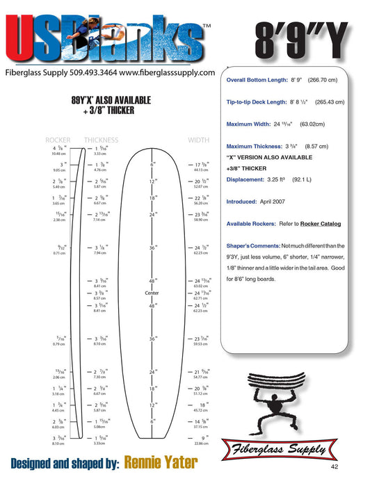 8'9 Y SURF BLANK