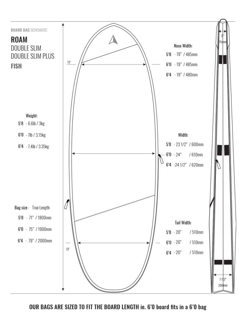 Load image into Gallery viewer, Roam Tech Plus Double Slim Plus Hybrid Surfboard Bag
