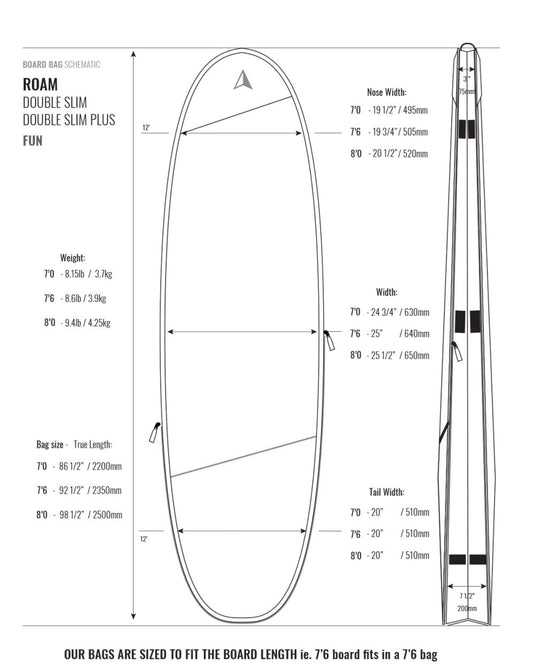 Roam Tech Fun Double Slim Surfboard Bag