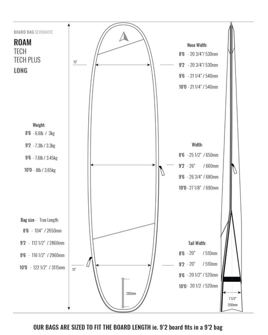 Roam Tech Plus Longboard Surfboard Bag