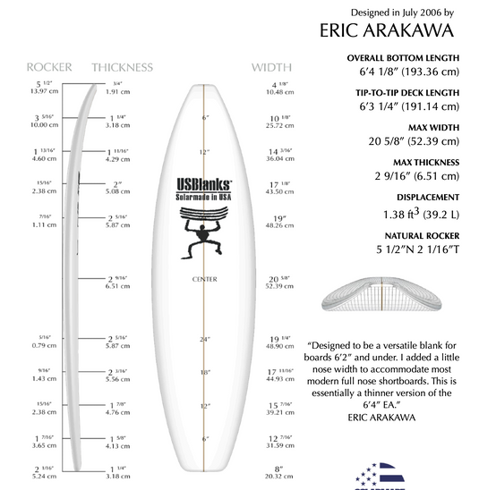 6'3 EA SURF BLANK