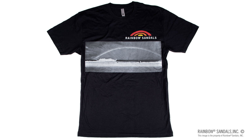 Load image into Gallery viewer, Rainbow Sandals T-Shirt Rainbow Over The Pipeline Wave
