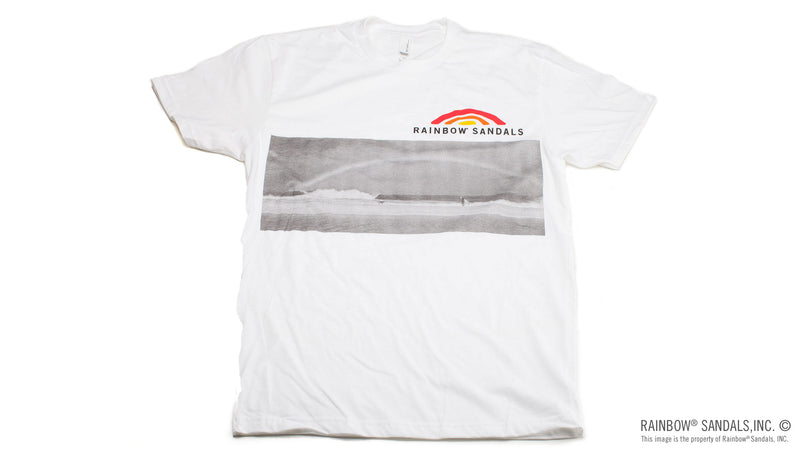 Load image into Gallery viewer, Rainbow Sandals T-Shirt Rainbow Over The Pipeline Wave
