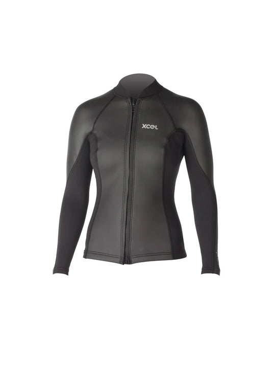 Xcel Axis Womens Smooth Skin L/S Front Zip Jacket 2mm